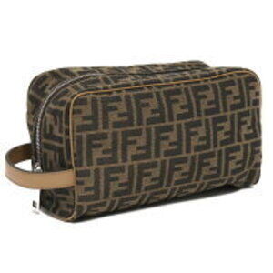 Fendi Zucca FF Shoulder Bag Travel Pouch Brown Palladio ALWK